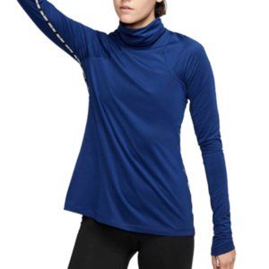 Nike Pro Running Shirt Turtleneck Dri-Fit Blue Long Sleeves Top